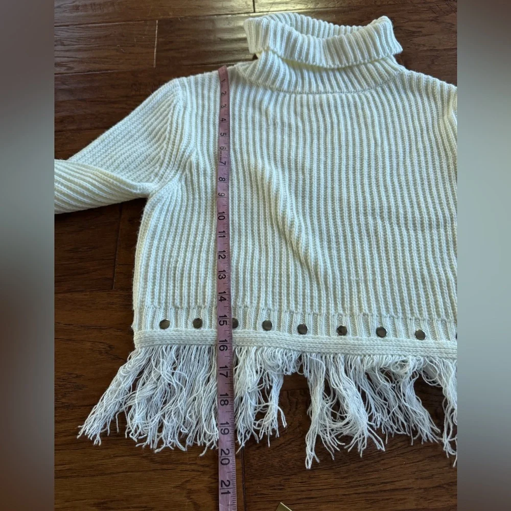 Lulus Ivory Ribbed Knit Fringe Sweater - Picture 9 of 11